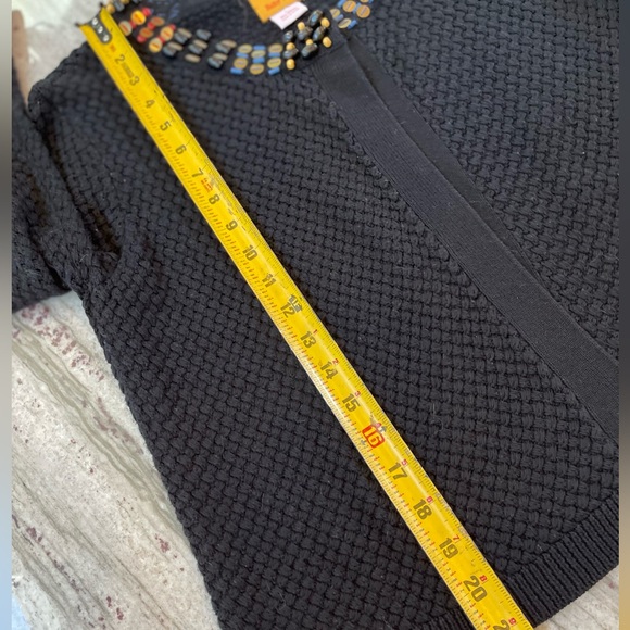 Ruby Rd Womens Black Open Front Long Sleeve Cardigan Bedded Neck Sweater Size L - Picture 7 of 8